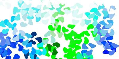 Light blue, green vector texture with memphis shapes.