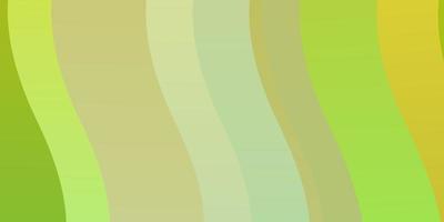 Light Green, Yellow vector background with curved lines.