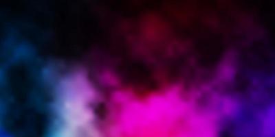 Dark Multicolor vector background with clouds.