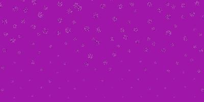 Light purple vector doodle pattern with flowers.