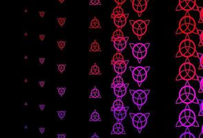 telón de fondo de vector púrpura oscuro, rosa con símbolos de misterio.