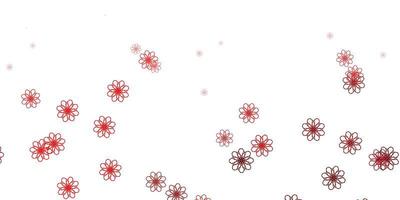 Light Red vector doodle texture with flowers.