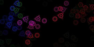 Dark Pink, Green vector template with esoteric signs.