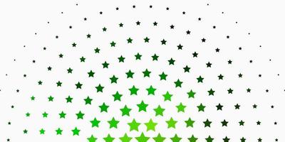 Fondo de vector verde claro con estrellas de colores.