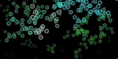 Dark Blue, Green vector pattern with magic elements.