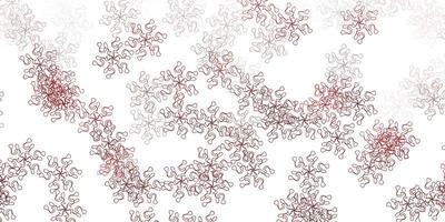 Light red vector doodle pattern with flowers.