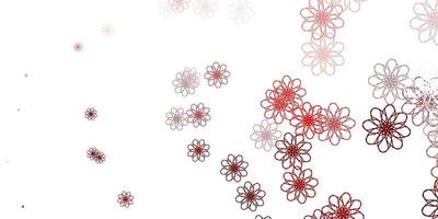 Light Red vector natural artwork with flowers.