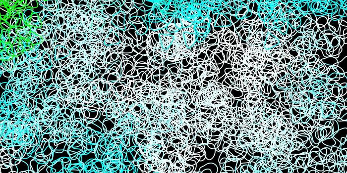 Dark blue, green vector background with random forms.