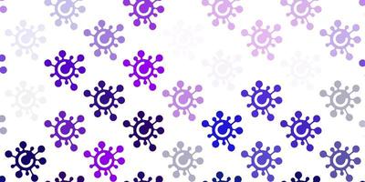 Light Purple, Pink vector pattern with coronavirus elements.