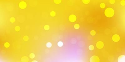 Light pink, yellow vector background with spots.