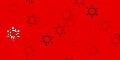 Light red vector pattern with coronavirus elements.