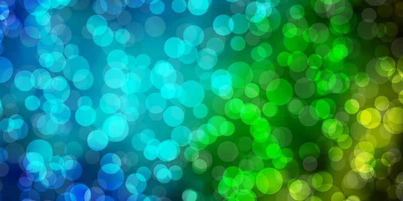 Light Blue, Green vector background with bubbles.