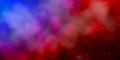 Light Blue, Red vector background with small and big stars.