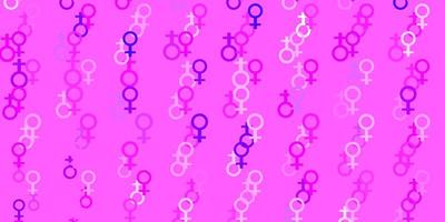 Light Pink vector background with woman symbols.