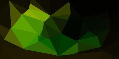 Dark green, yellow vector polygonal pattern.