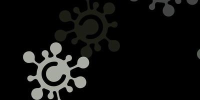 Dark gray vector texture with disease symbols.