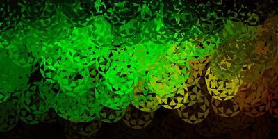 Dark green vector texture with random triangles.