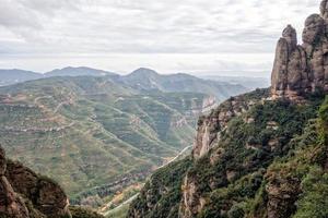 Mountain landscape at the Santa Maria de Montserrat monastery. Spain. photo