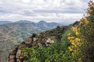 Mountain landscape at the Santa Maria de Montserrat monastery. Spain. photo