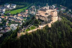 Hohenwerfen castle and fortress above the Salzach valley at Werfen on Austria