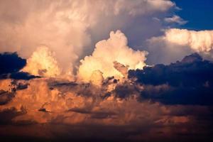 Dramatic cloudscape in the twilight with sunset sunrise. photo