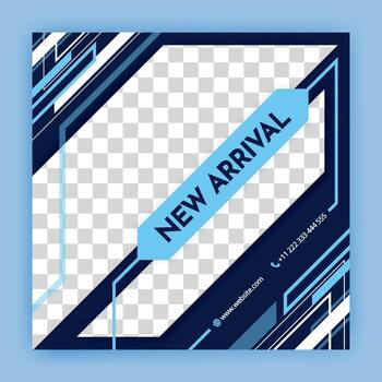 blue social media post and internet ads templates Minimalist geometric concept Alternate design is available for automotive and technology minimal square background social media banner template vector