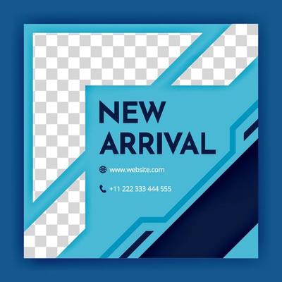 blue social media post and internet ads templates Minimalist geometric concept Alternate design is available for automotive and technology minimal square background social media banner template