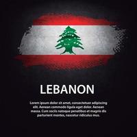 Lebanon flag brush vector