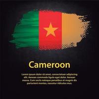 Cameroon flag brush vector