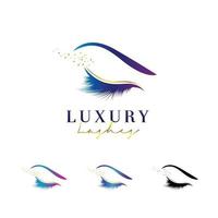 conjunto de diseño de logotipo de pestañas de lujo