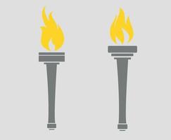 fire torch illustration flame Yellow abstract design with Background Gray