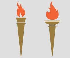 abstract torch Brown design icon illustration with Gray Background vector