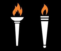 design torch fire abstract illustration flame vector on Black Background