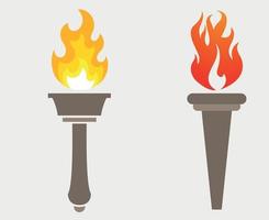 abstract torch design logo illustration on Gray Background vector