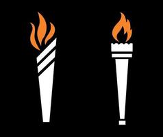 design torch symbol flame abstract illustration vector on Background Black