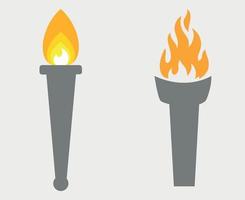 torch logo illustration abstract vector design with Gray Background