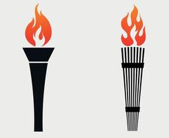 torch Black logo illustration abstract vector design with Gray Background