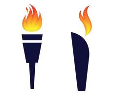 abstract torch Collection Blue design icons illustration with White Background vector