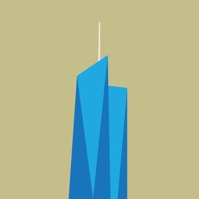 High rise skyscraper building simplicity outline style.