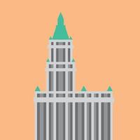 High rise skyscraper building simplicity outline style. vector