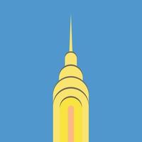 High rise skyscraper building simplicity outline style. vector