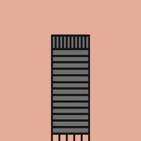 High rise skyscraper building simplicity outline style. vector