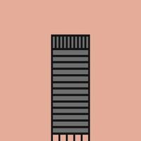 High rise skyscraper building simplicity outline style. vector