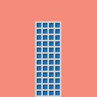 High rise skyscraper building simplicity outline style. vector