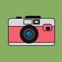 Vintage analog film camera colorful flat design. vector