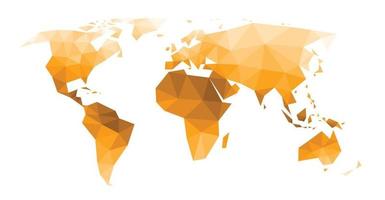 Polygonal vector world map on white background.