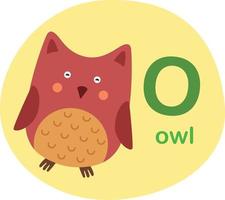 Illustration isolated alphabet letter o -owl vector illustration