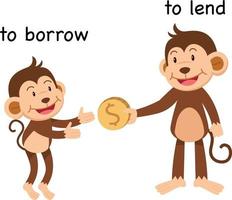 Opposite to borrow and to lend vector illustration