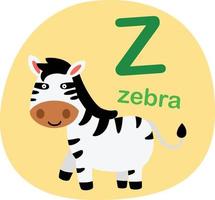 Illustration isolated alphabet letter z-zebra vector illustration