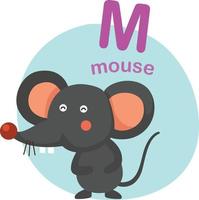 Illustration isolated alphabet letter m-mouse vector illustration